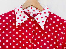 Load image into Gallery viewer, 1960's Laura Mae red polka dot blouse
