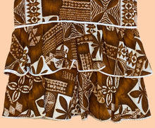 Load image into Gallery viewer, 1960&#39;s Hawaiian dress with ruffled sleeves and bottom detail
